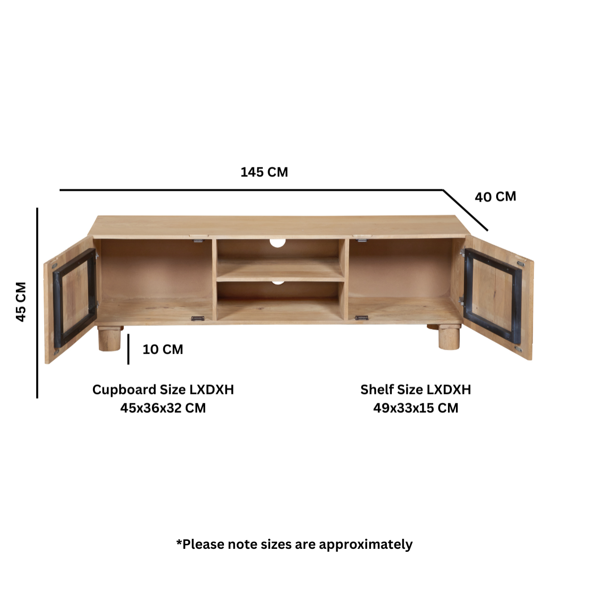 Ajmer Solid Wood Tv Cabinet