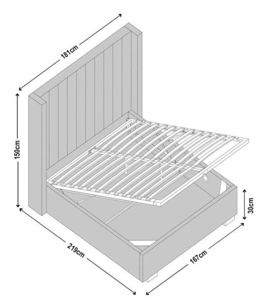 Aspen Stone Grey Boucle 5 FT King Storage Bed