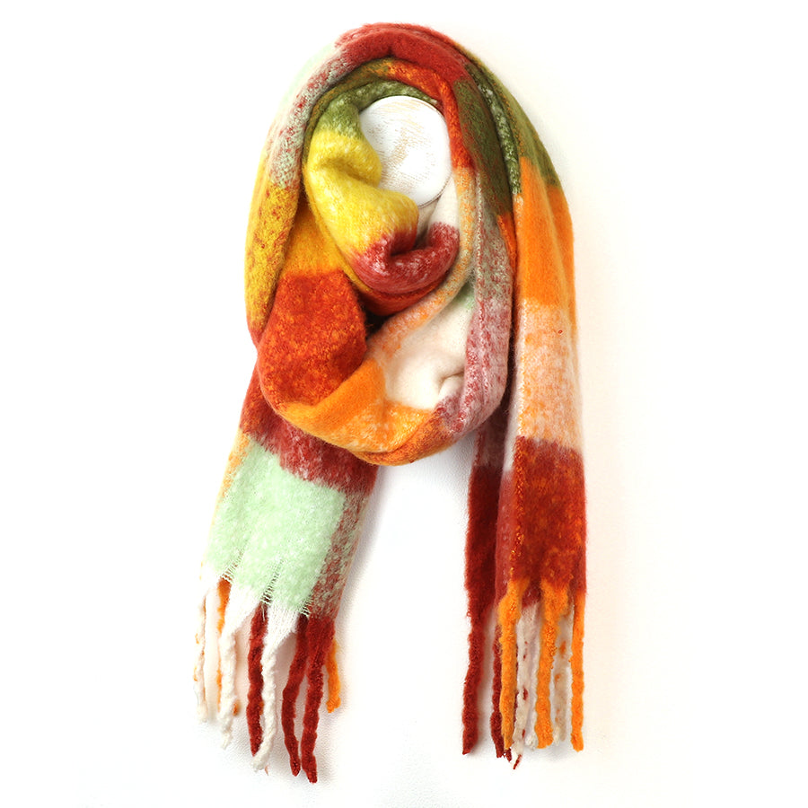 Autumn Brights Mix Recycled Blend Check Scarf