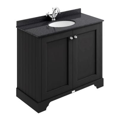Matt Black Two Door Basin Cabinet