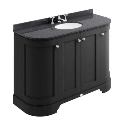 Matt Black Curved Basin Cabinet - All Sizes