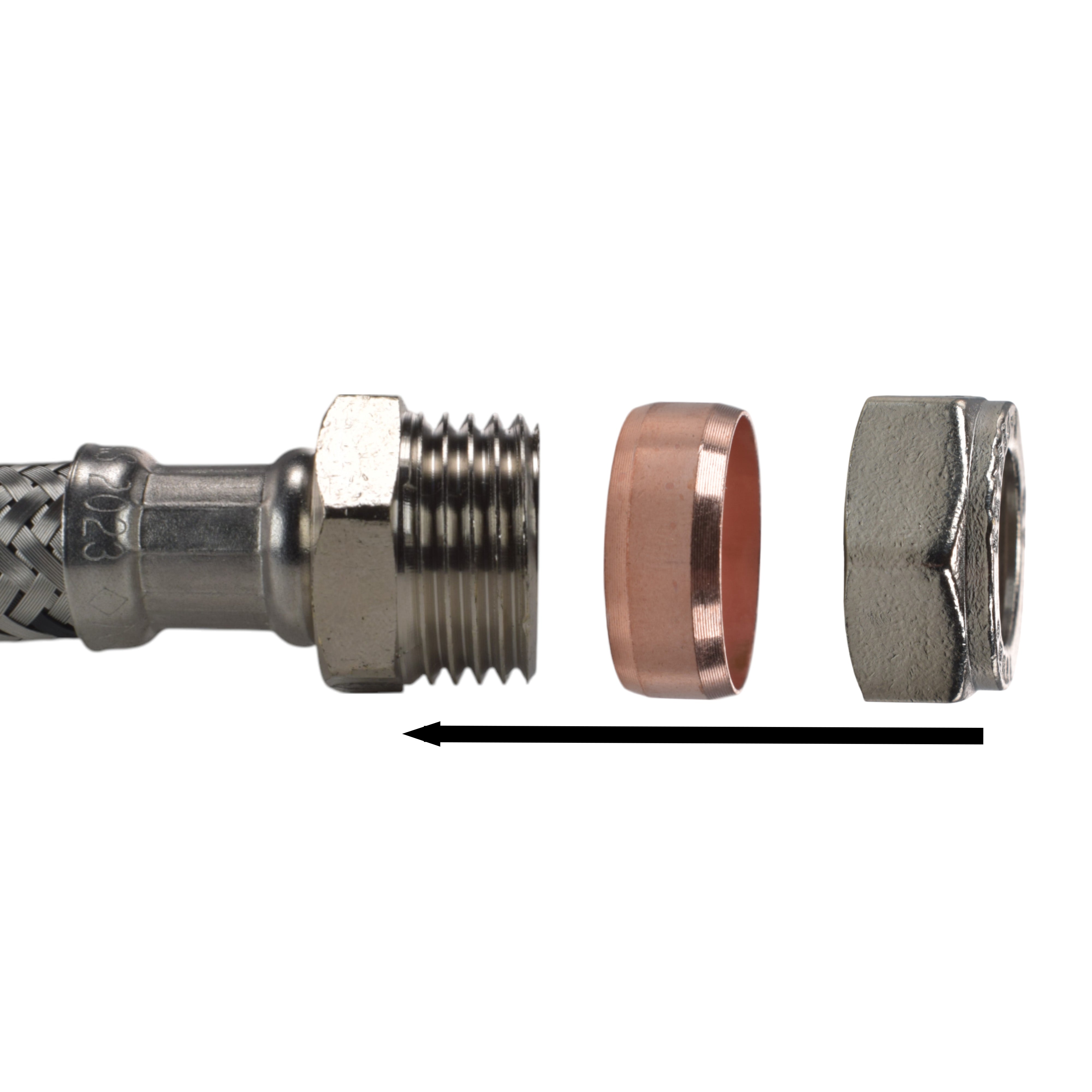 Brass Barbed Bib Tap FULL Connection Kit x2