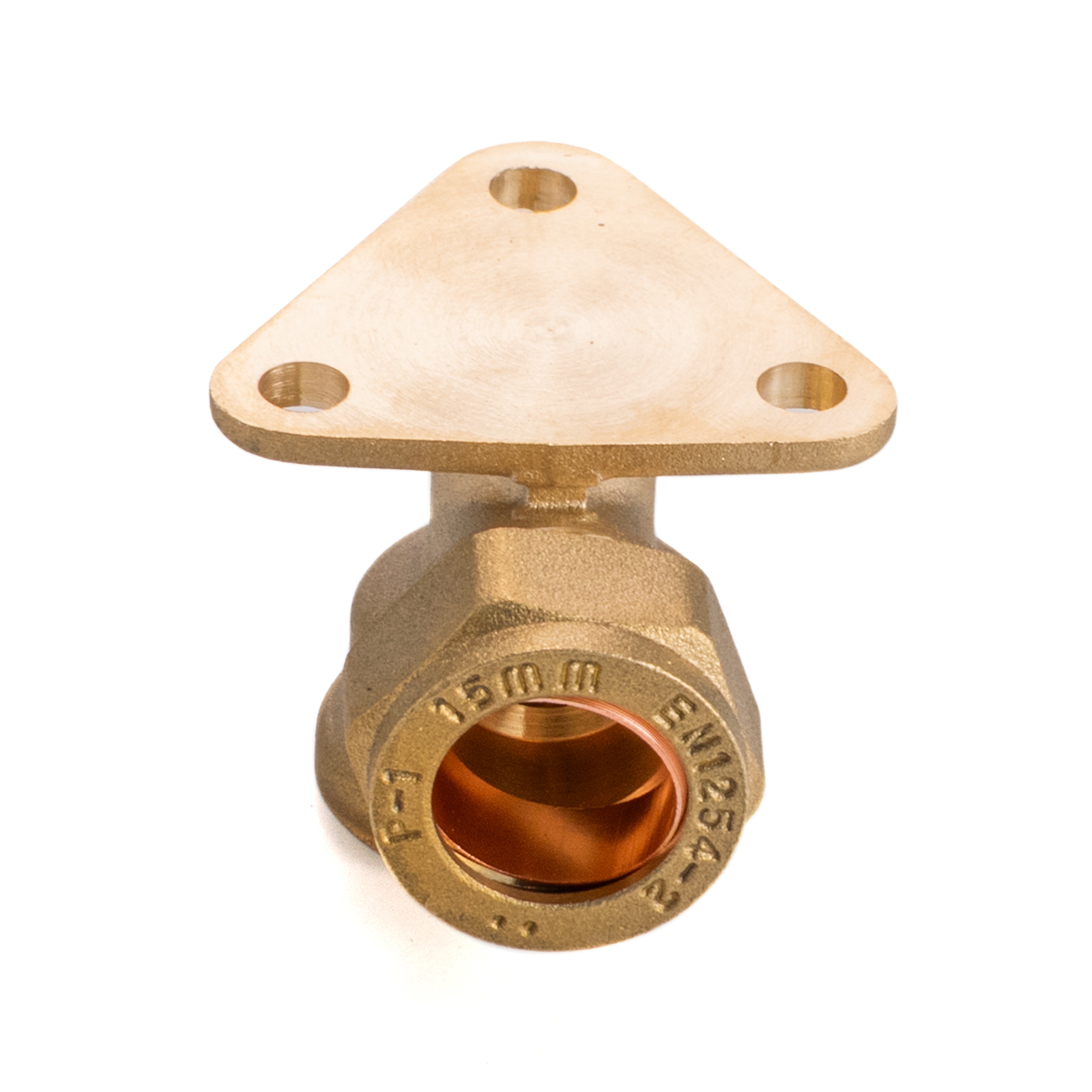 15mm Brass Wall Flange Kit with Lever Tap Hose Barb and Lever Lock