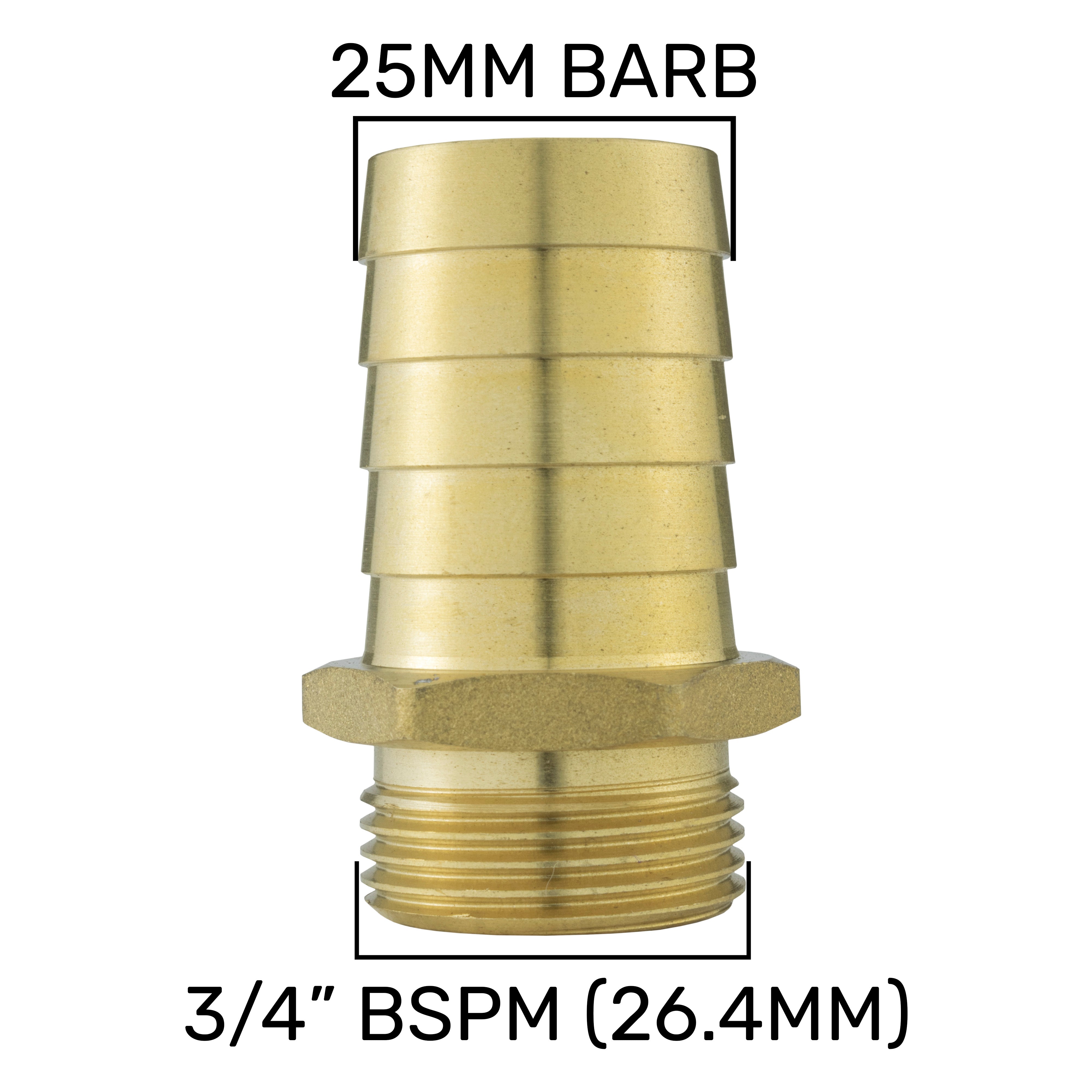 Water Butt Kit 3/4” BSP with Lever Valve and 25mm Brass Barb