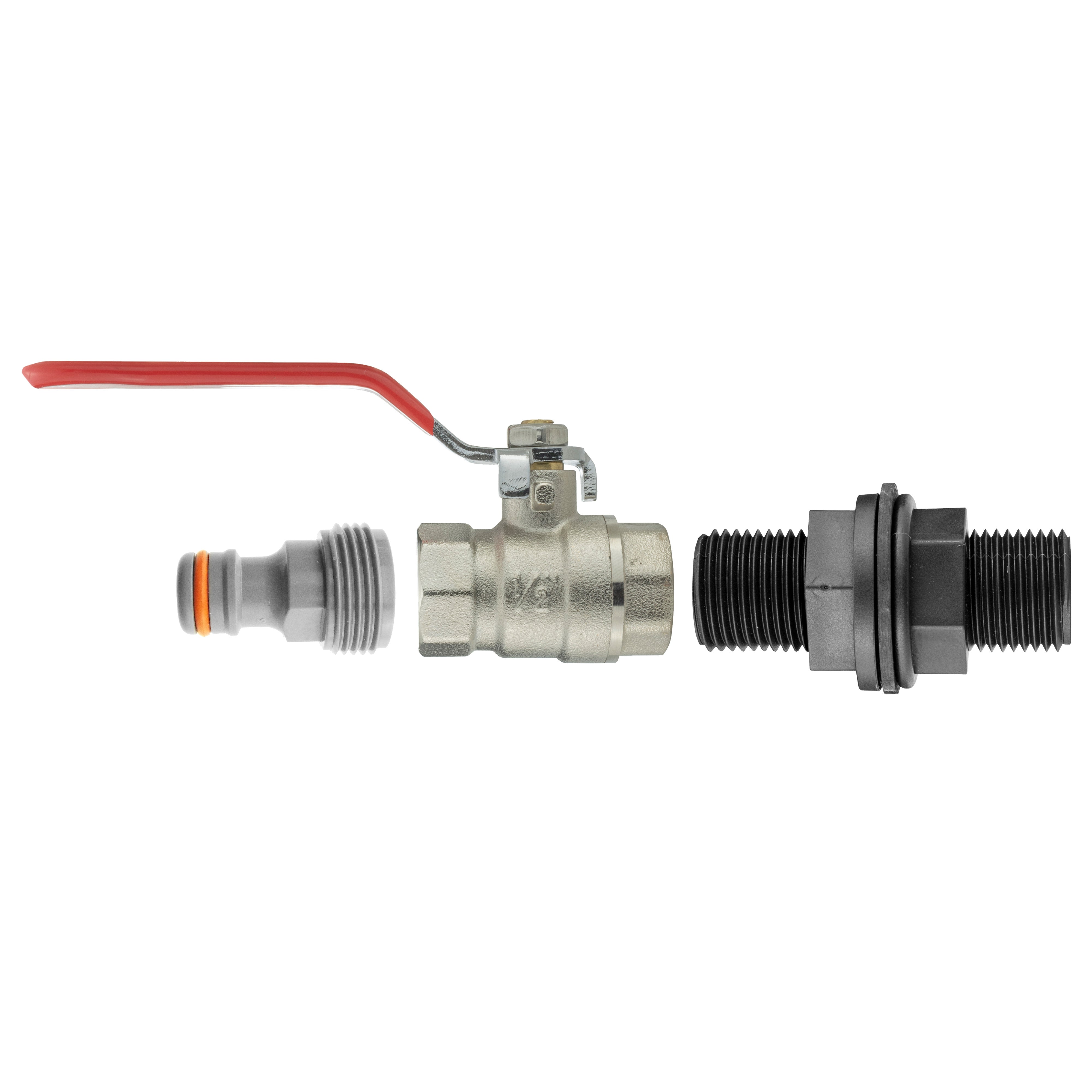 Water Butt Kit ½” with BSPF Lever Valve and Male Quick Connector ...