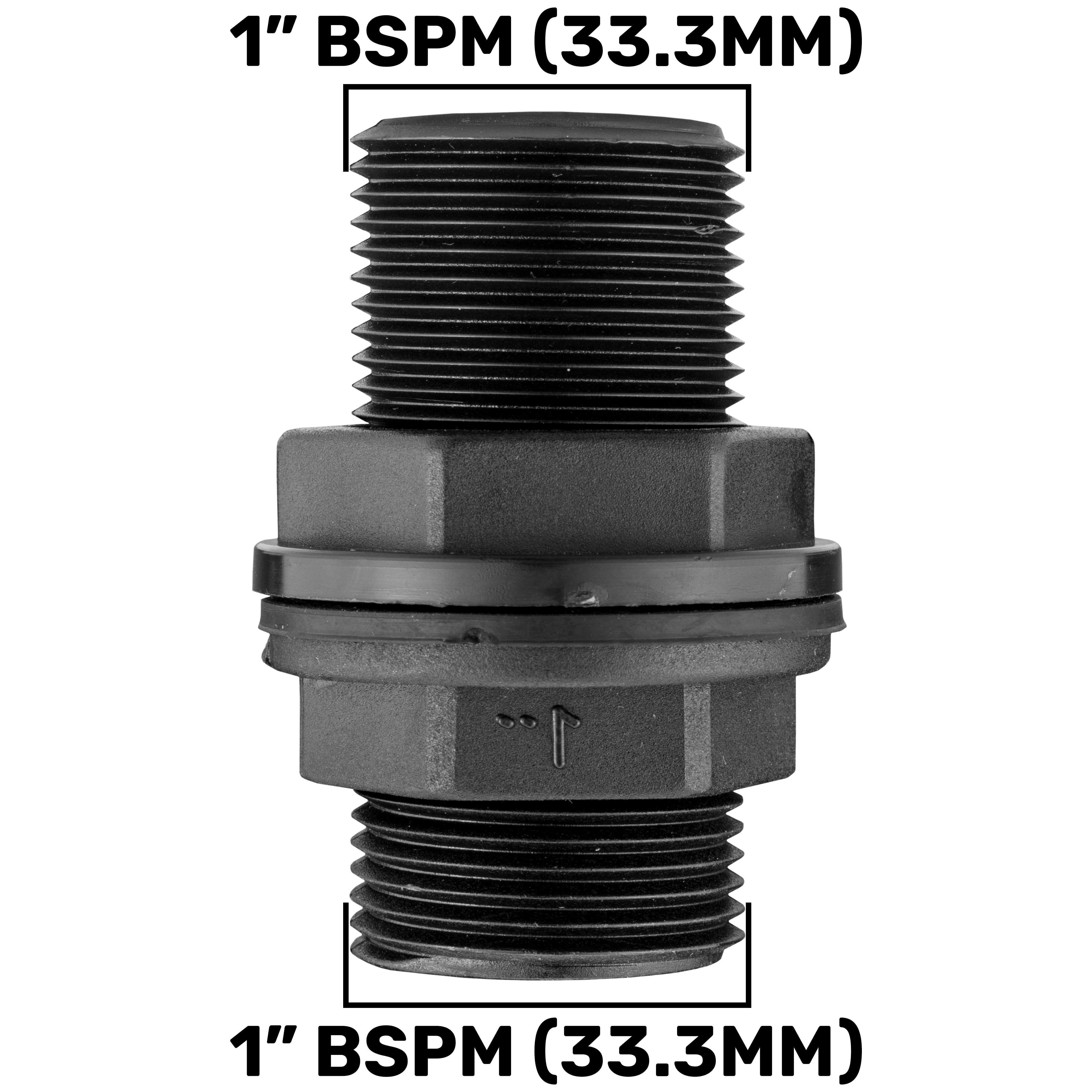 Water Butt Kit 1” BSP with Lever Valve and 25mm Brass Barb
