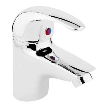 Compact Chrome Basin Mixer Tap w/ Click-Clack Waste