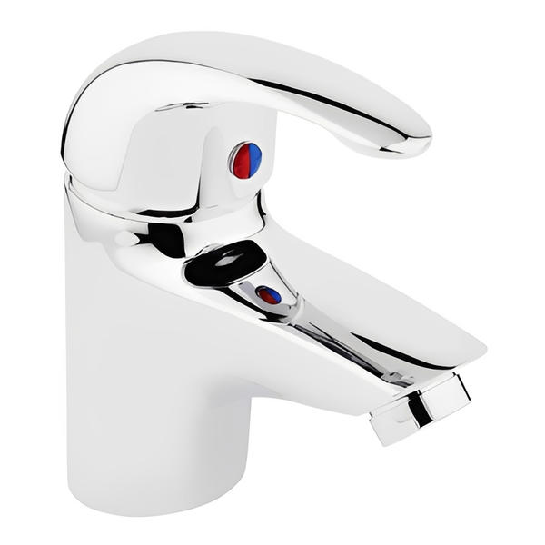 Compact Chrome Basin Mixer Tap w/ Click-Clack Waste