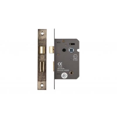 3 Lever Bathroom Lock Satin Nickel