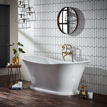 Bow Traditional Freestanding Double Ended Bath w/ Integrated Waste - All Colours