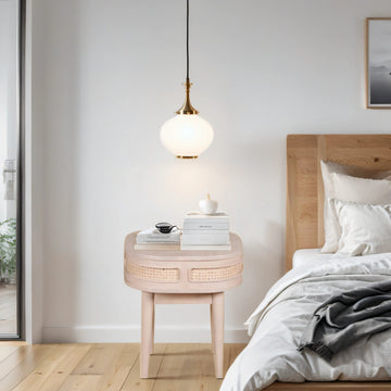 Chester Cane And Wood Bedside Table