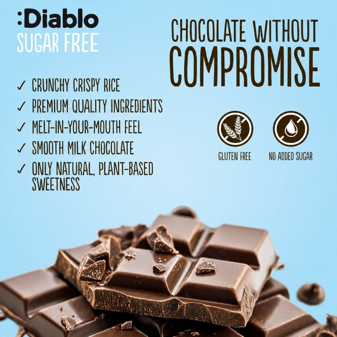 Milk Chocolate with Crispy Rice with Stevia (75g)