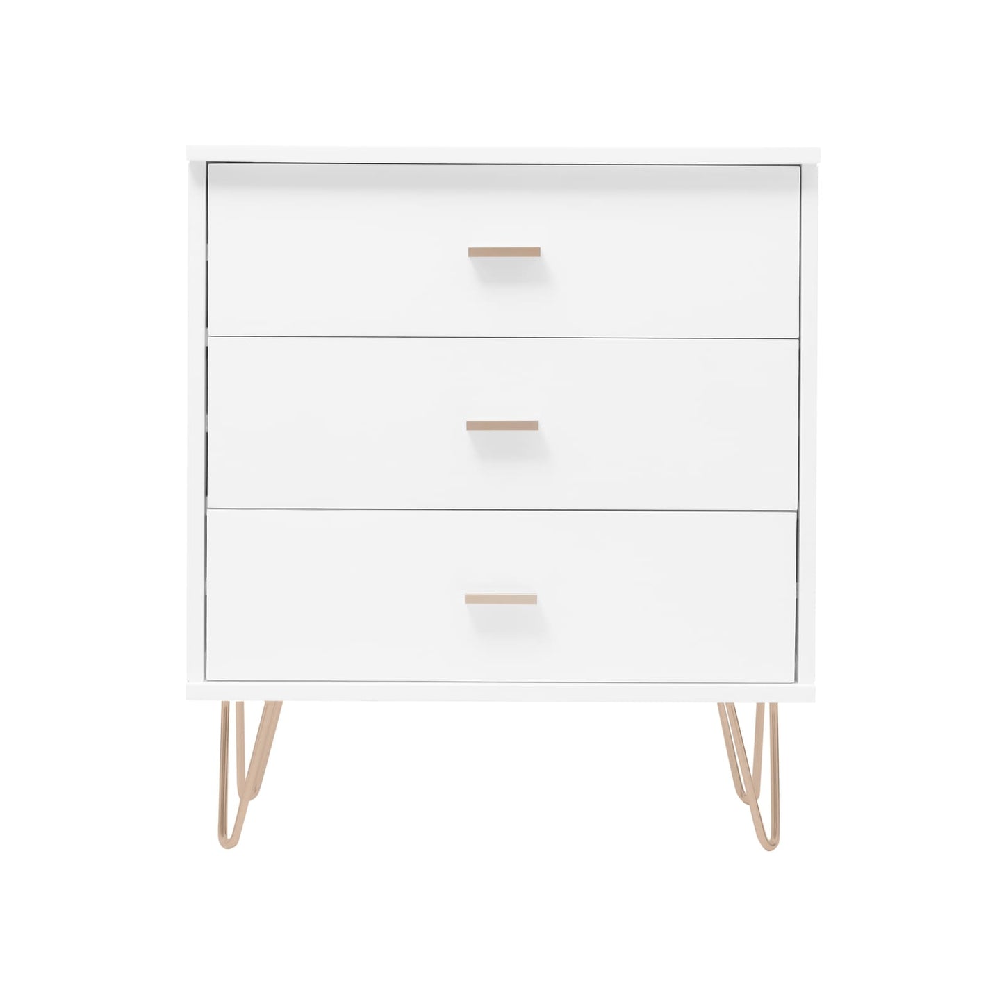 Monroe Solid Wood White Chest of 3 Drawers