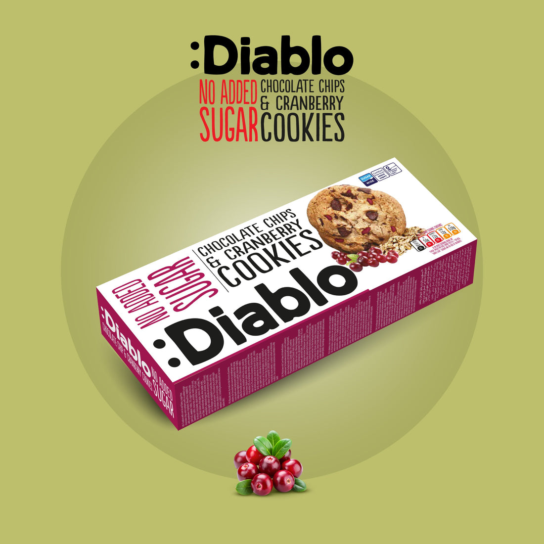 No Added Sugar Chocolate Chip & Cranberry Cookies (135g)