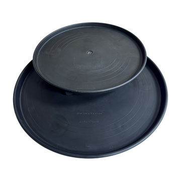 Patio Pot Trolley Set of 2 – Black – Medium 30 cm (20 kg) & Large 38 cm (50 kg) – Heavy Duty Plant Caddy