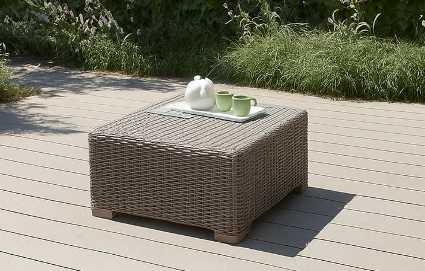 Keter California Taupe Rattan Coffee Table 68 x 68cm