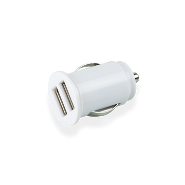Car Charger Dual USB - White