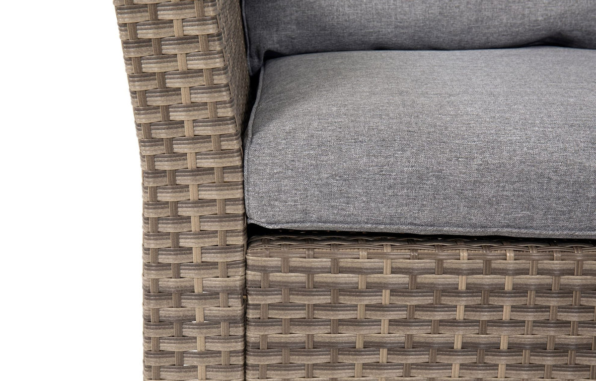 Chesterton Grey 5 Seater Corner Rattan Garden Sofa Lounge Set, Cover and Cushion Box Bundle