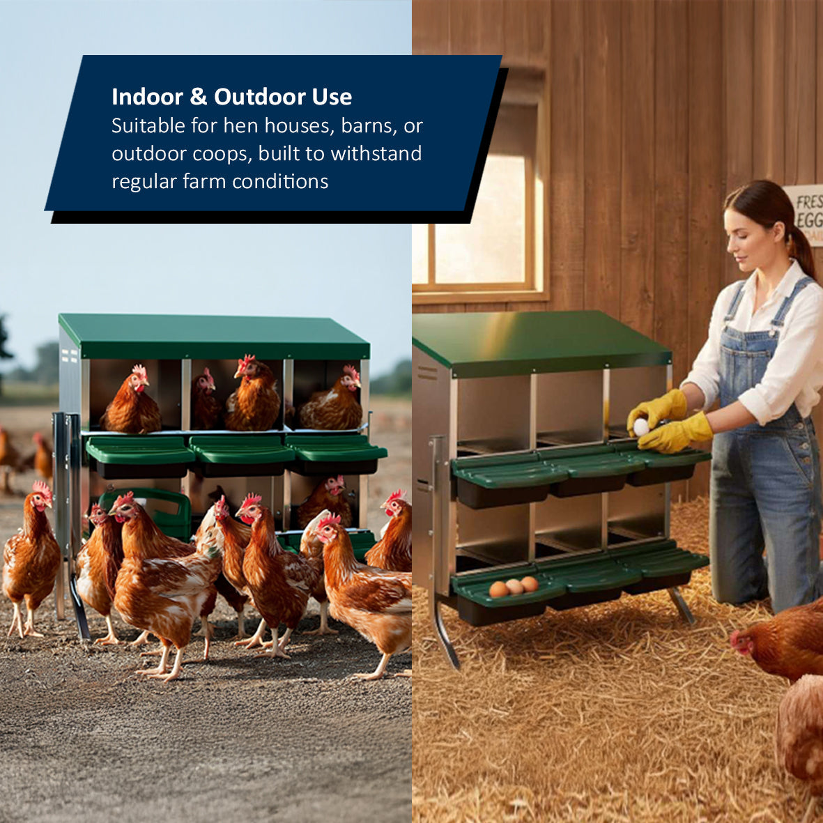 Metal Chicken Nest Box – Sturdy, Hygienic & Organised