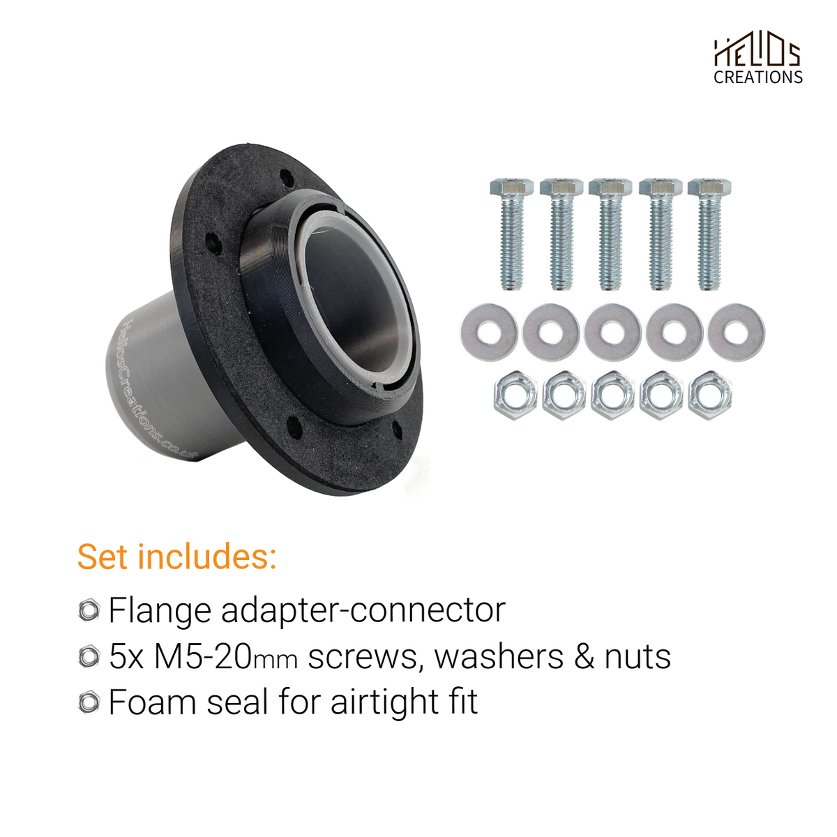 Dust Extraction Flange Adapter - Machine to Hose Connector 50mm 45mm 40mm 38mm
