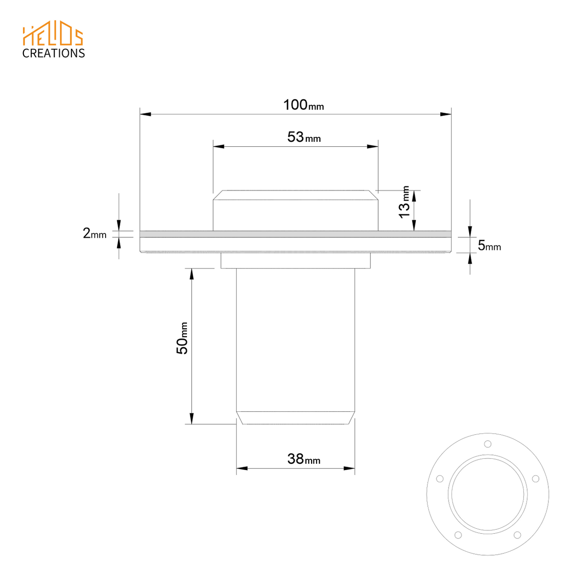 Dust Extraction Flange Adapter - Machine to Hose Connector 50mm 45mm 40mm 38mm