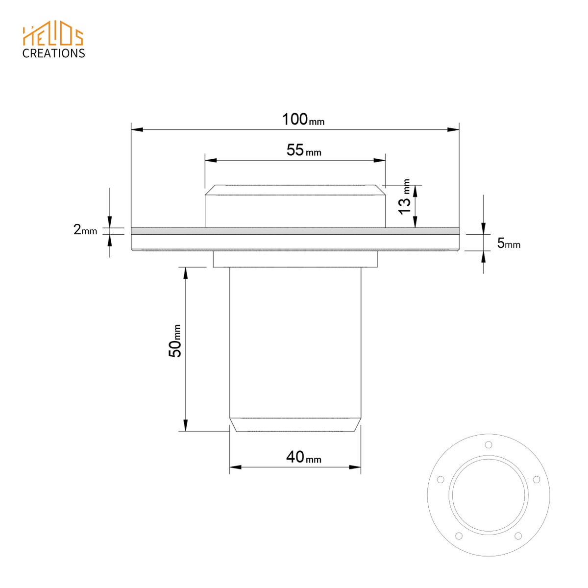 Dust Extraction Flange Adapter - Machine to Hose Connector 50mm 45mm 40mm 38mm