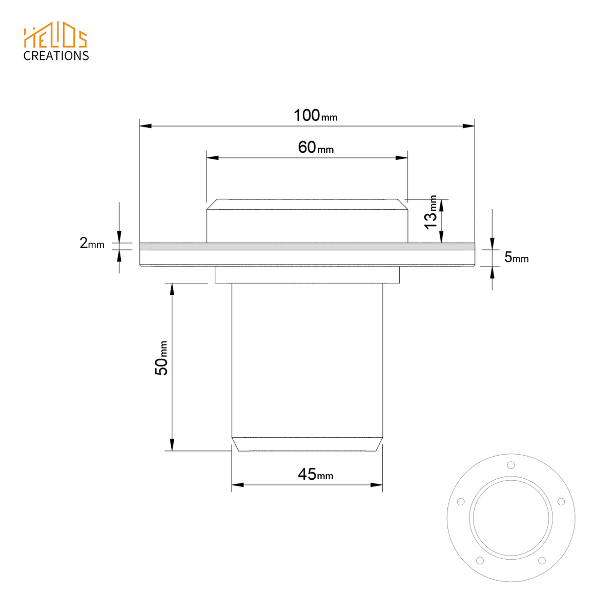 Dust Extraction Flange Adapter - Machine to Hose Connector 50mm 45mm 40mm 38mm