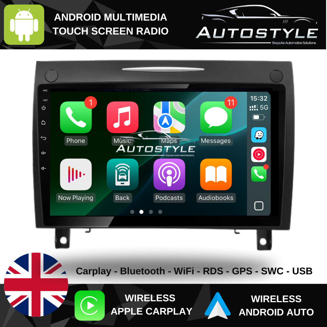 Mercedes-Benz SLK Apple Carplay / Android Auto 9" Stereo Upgrade (2004-2011)