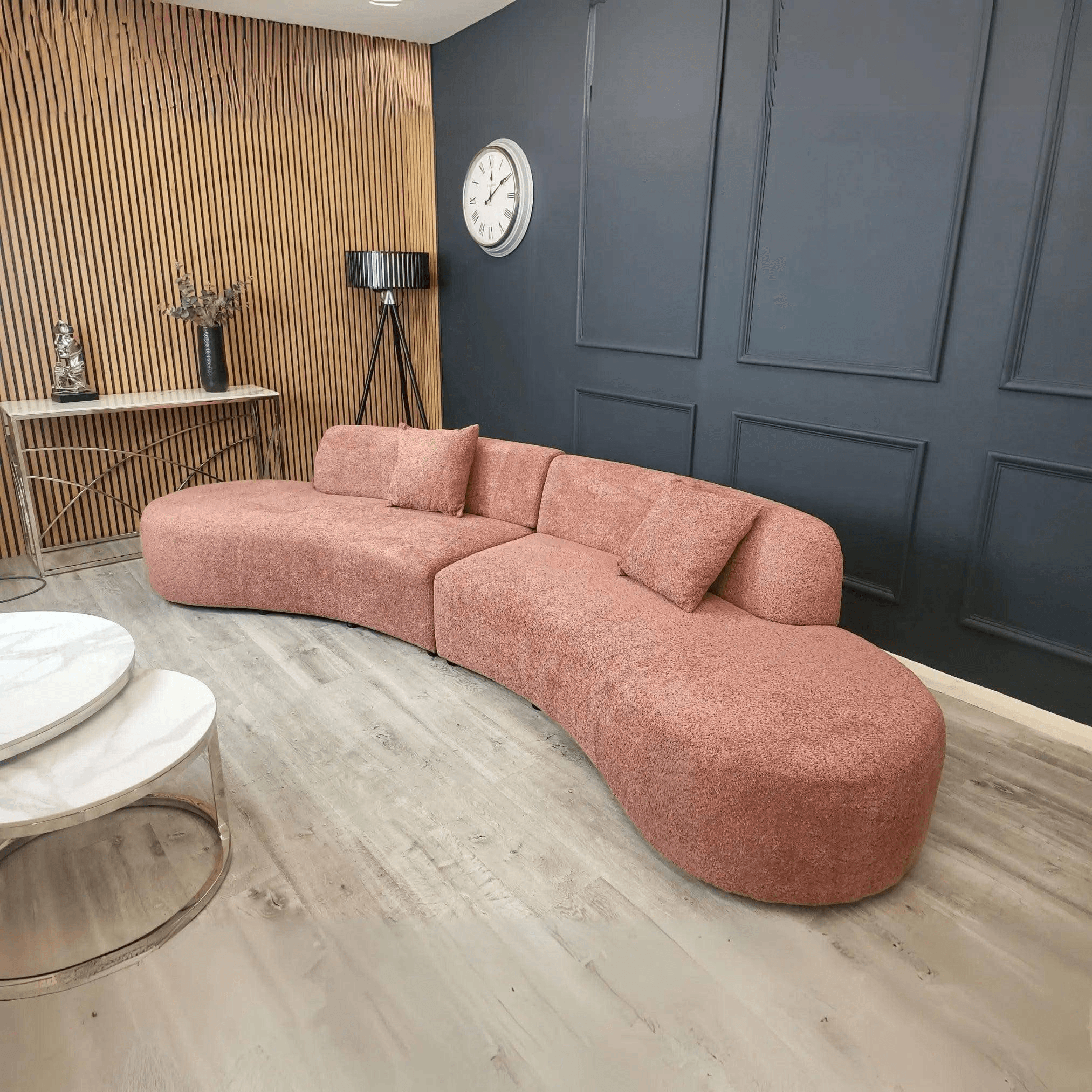 Miami Curved Cinema Boucle Sofa