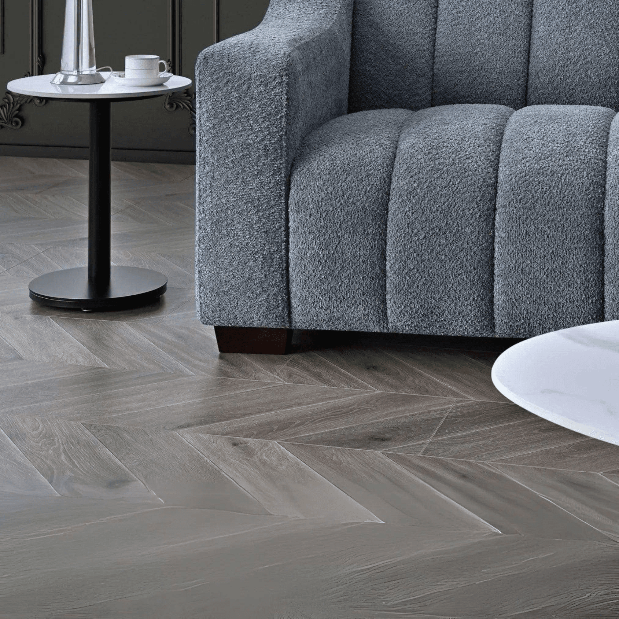 Aluxo Astoria 3 Seater Sofa in Iron Boucle Fabric