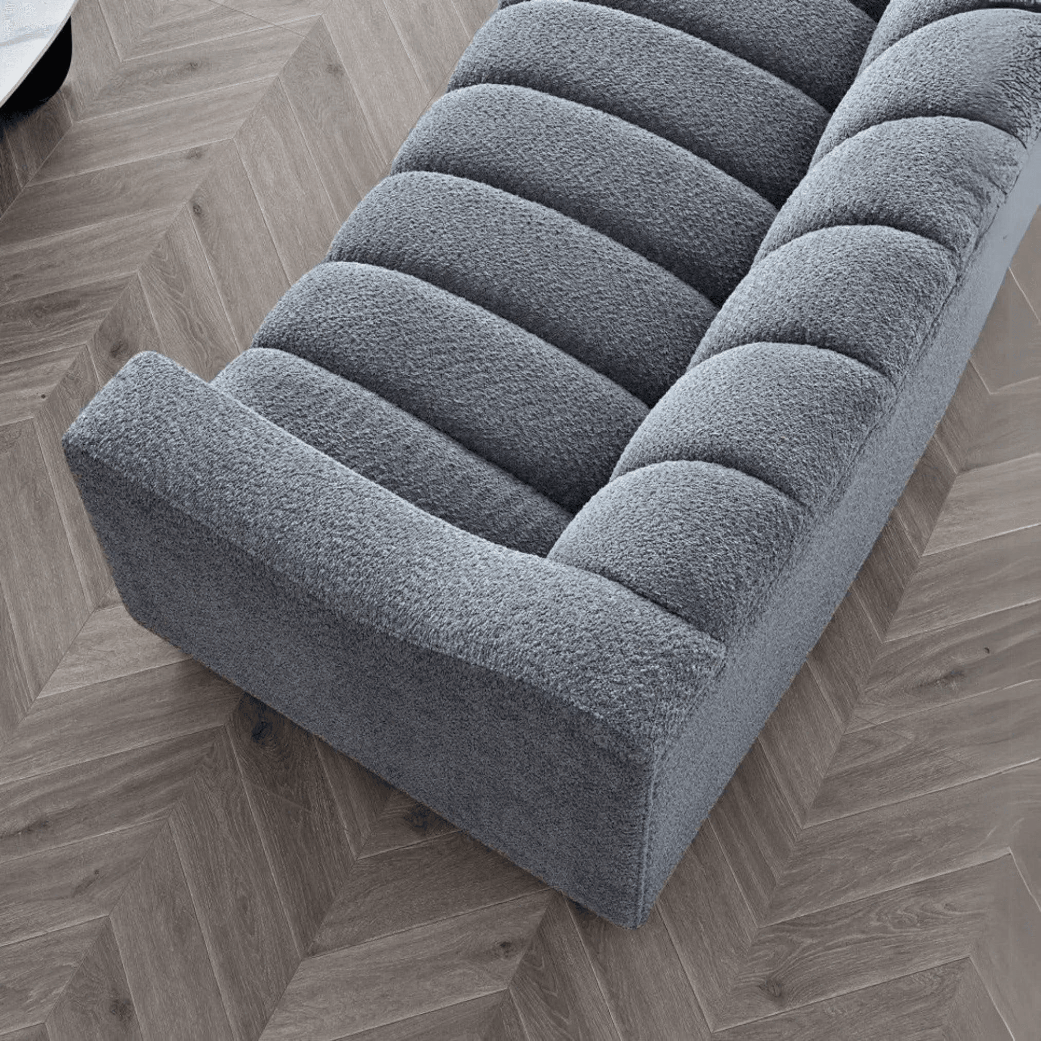 Aluxo Astoria 3 Seater Sofa in Iron Boucle Fabric