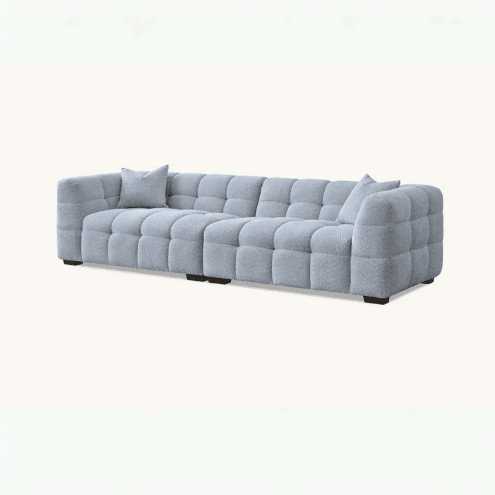 Aluxo Tribeca Sofa in Pearl Bouclé Fabric