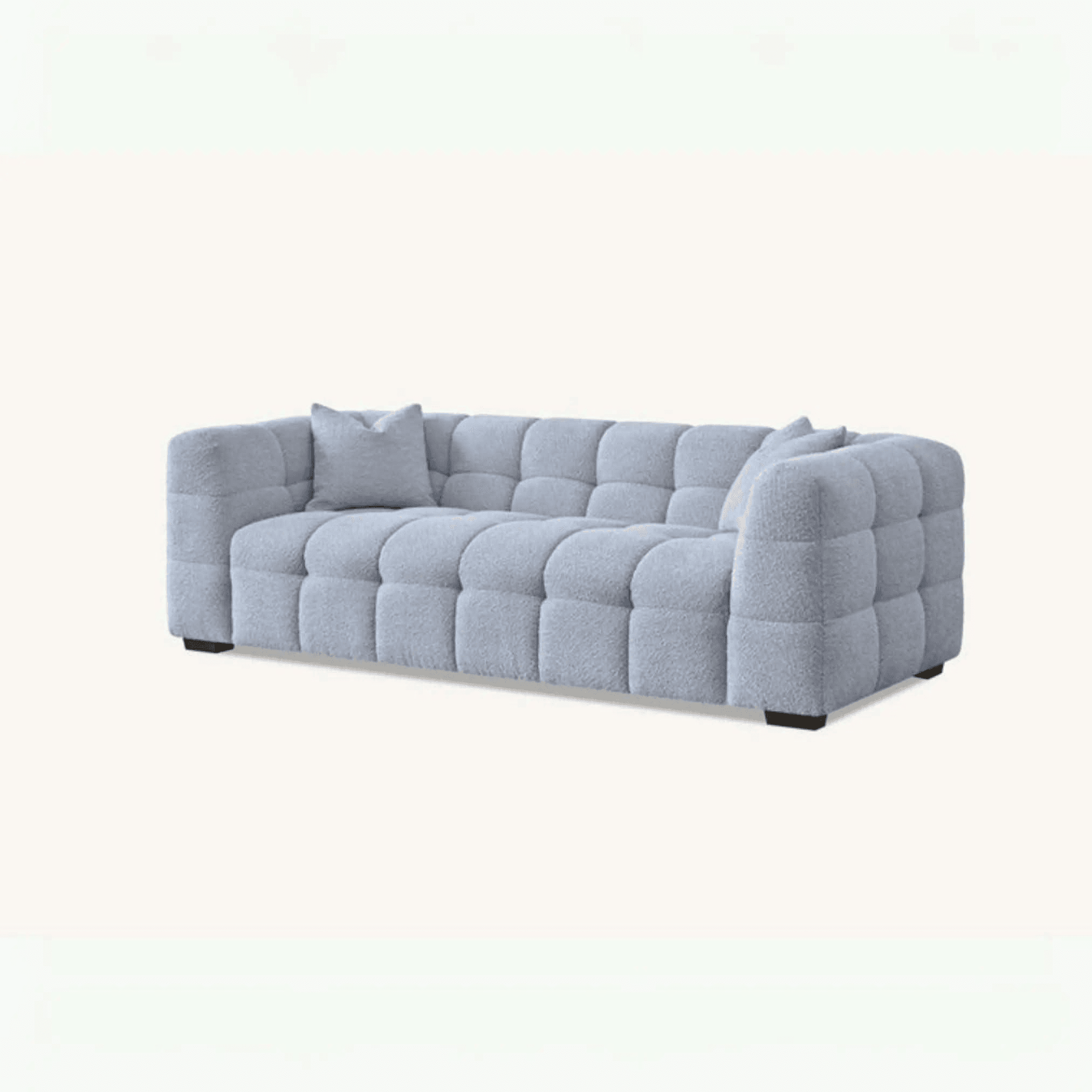 Aluxo Tribeca Sofa in Pearl Bouclé Fabric