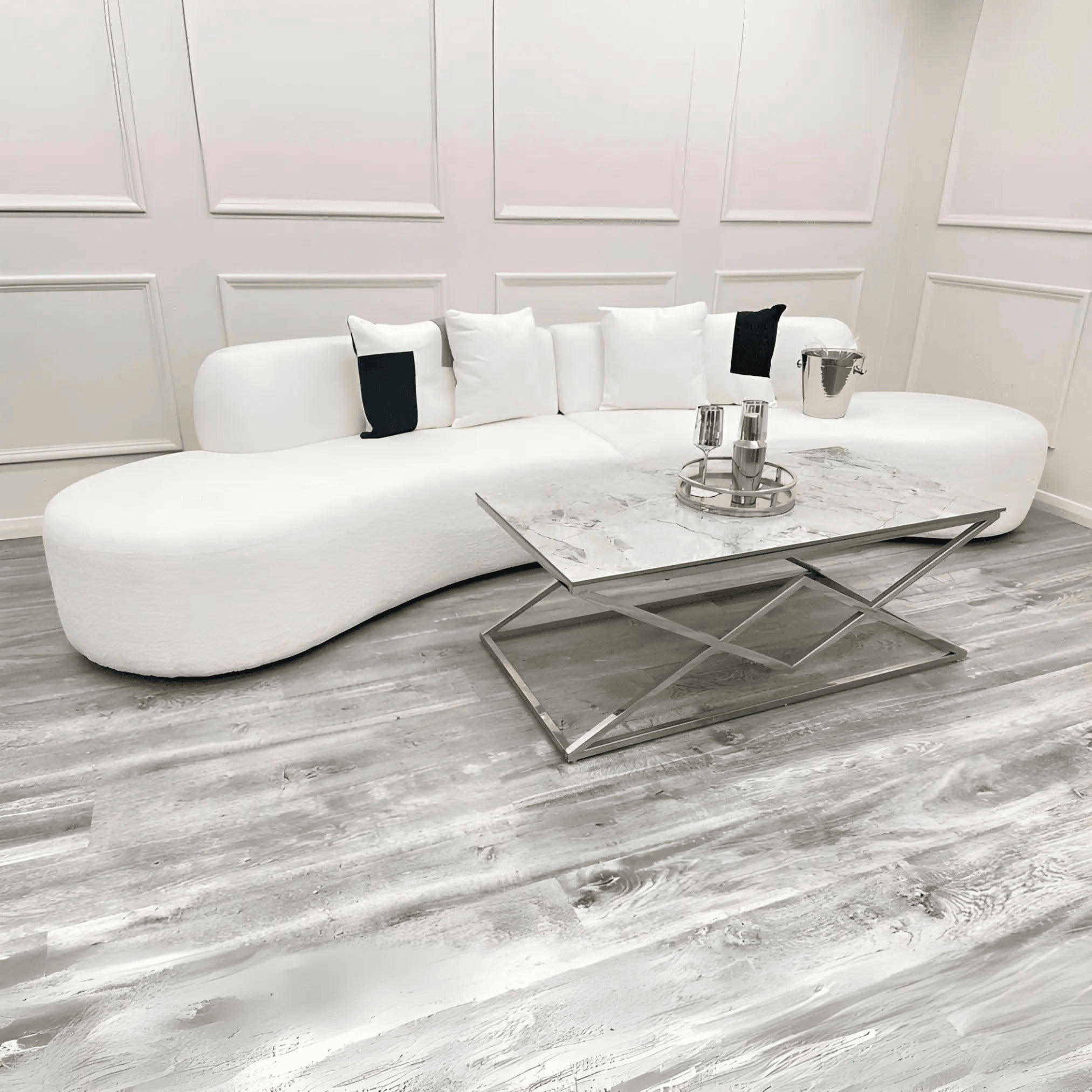 Miami Curved Cinema Boucle Sofa