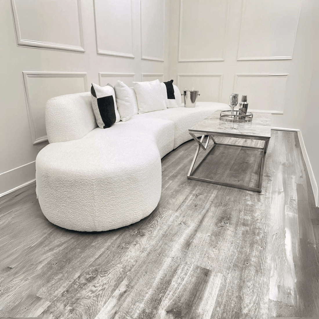 Miami Curved Cinema Boucle Sofa