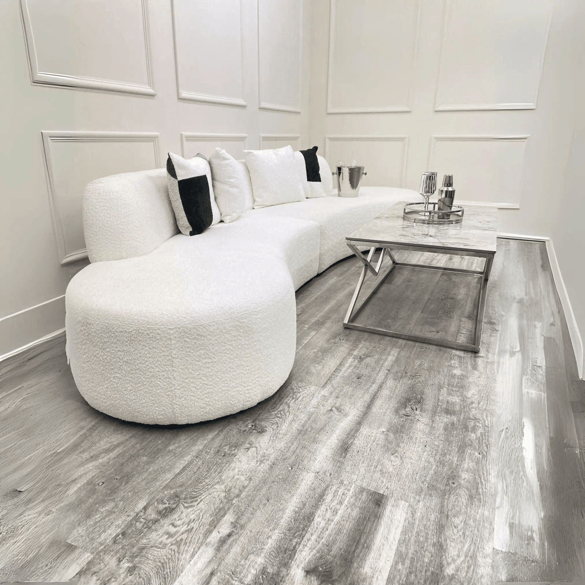 Miami Curved Cinema Boucle Sofa