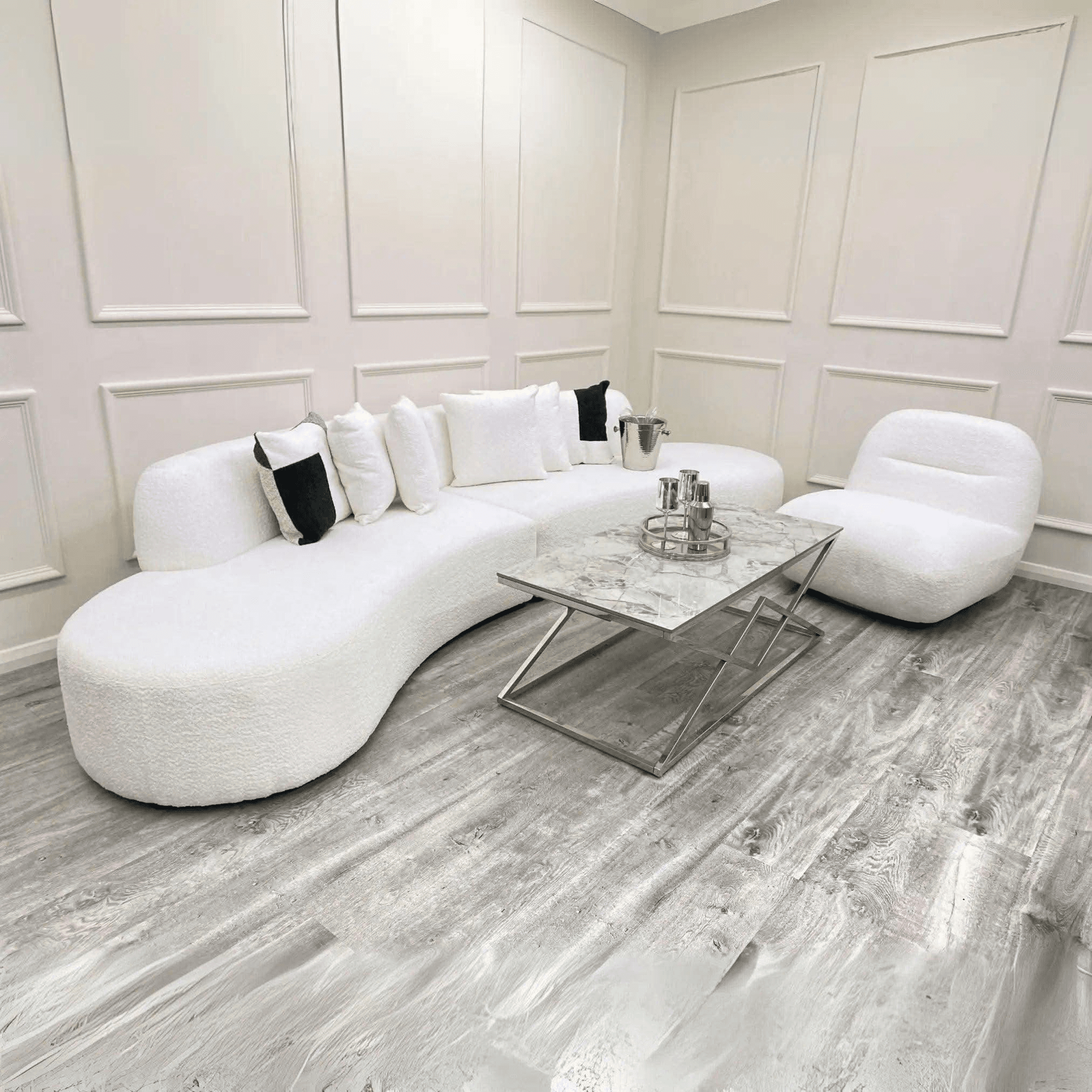 Miami Curved Cinema Boucle Sofa