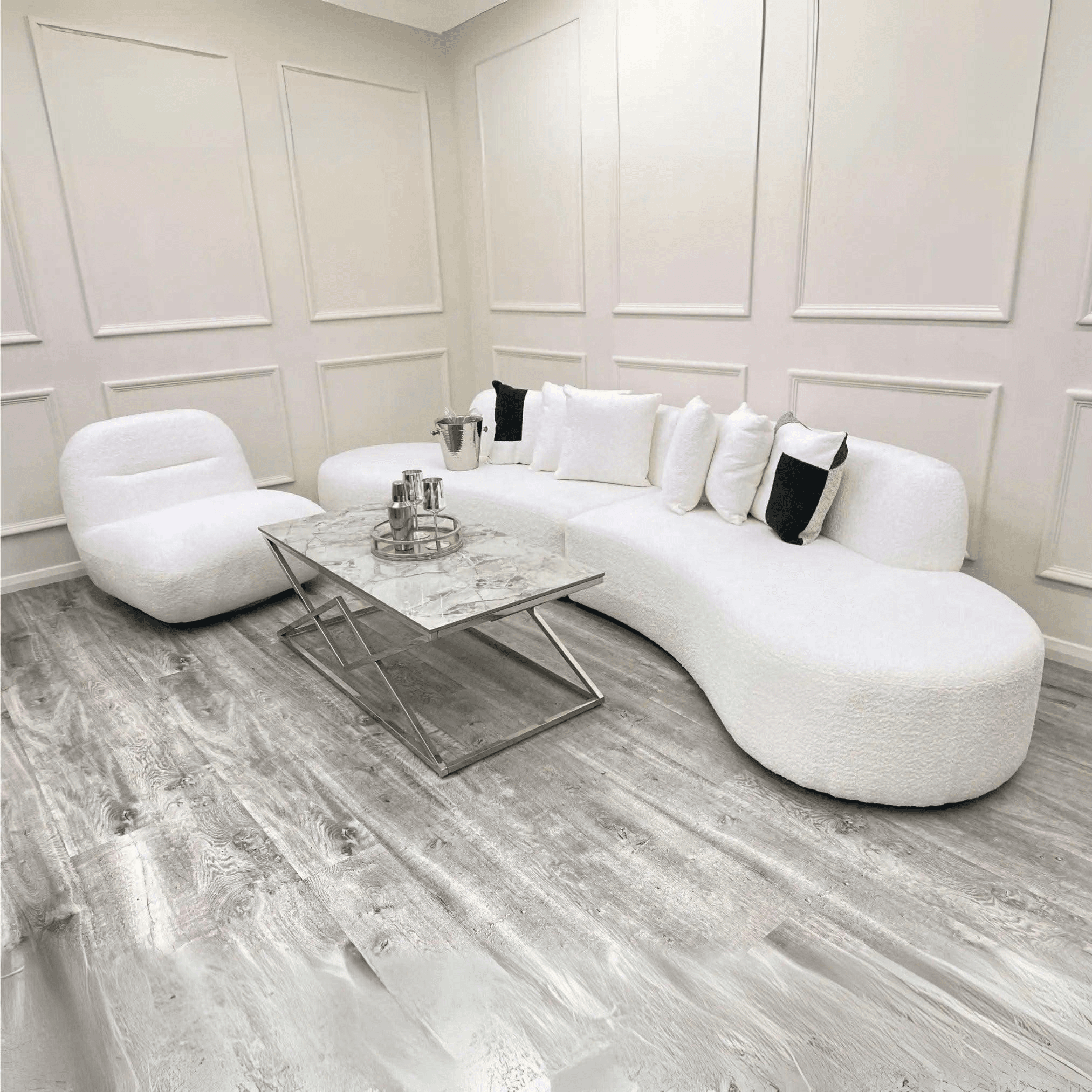 Miami Curved Cinema Boucle Sofa