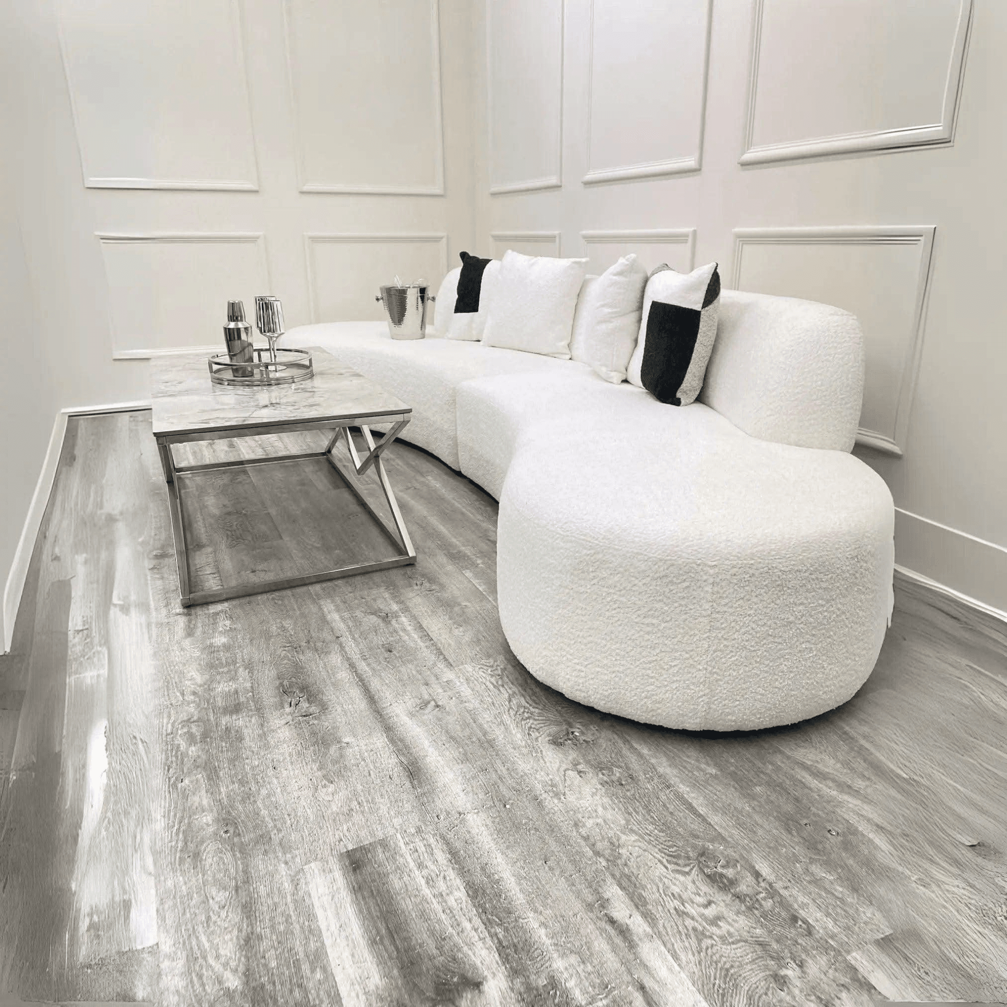 Miami Curved Cinema Boucle Sofa