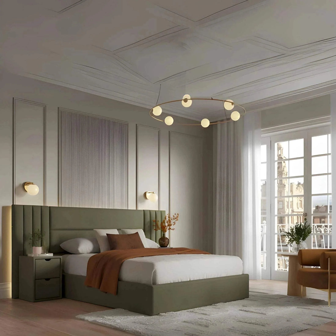 Grace Wide Panel Bed-Luxury Upholstered Bed with Storage Options