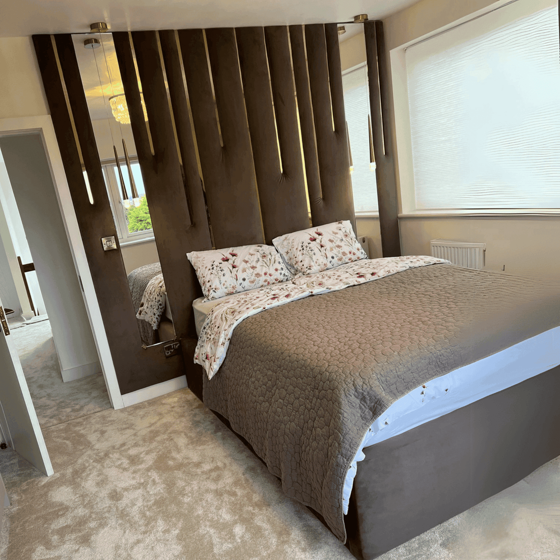 LuxeWall Panel Bed – Bespoke Upholstered Bed Frame with Full Installation