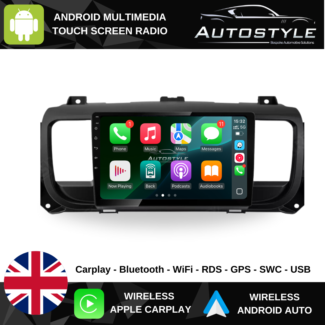 Citroen Jumpy Peugeot Expert Toyota Proace Apple Carplay / Android Auto 9" Stereo Upgrade 2016-24