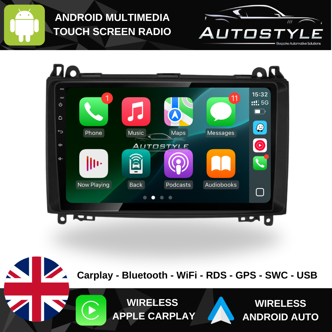 Mercedes-Benz Vito Apple Carplay / Android Auto 9" Stereo Upgrade (2014-23)