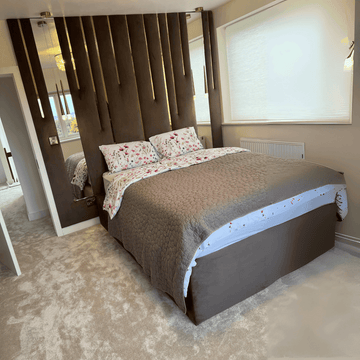 LuxeWall Panel Bed – Bespoke Upholstered Bed Frame with Full Installation