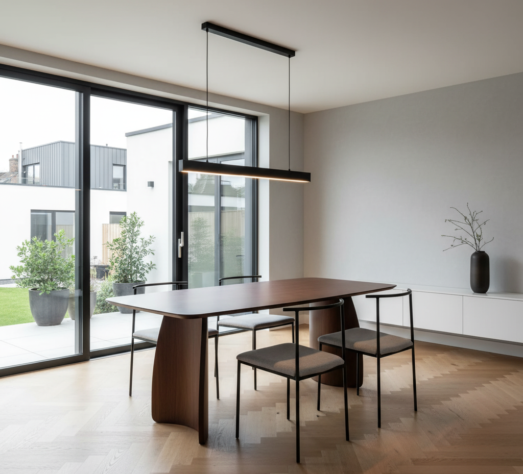 Walnut Dining Table with Curved Legs