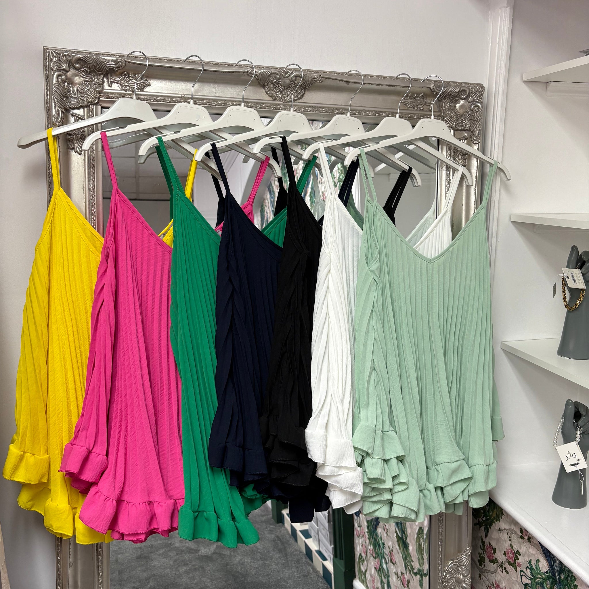 Pleated Strappy Top | Flowy Cami One Size Fits 8–22 | Summer Occasion Wear