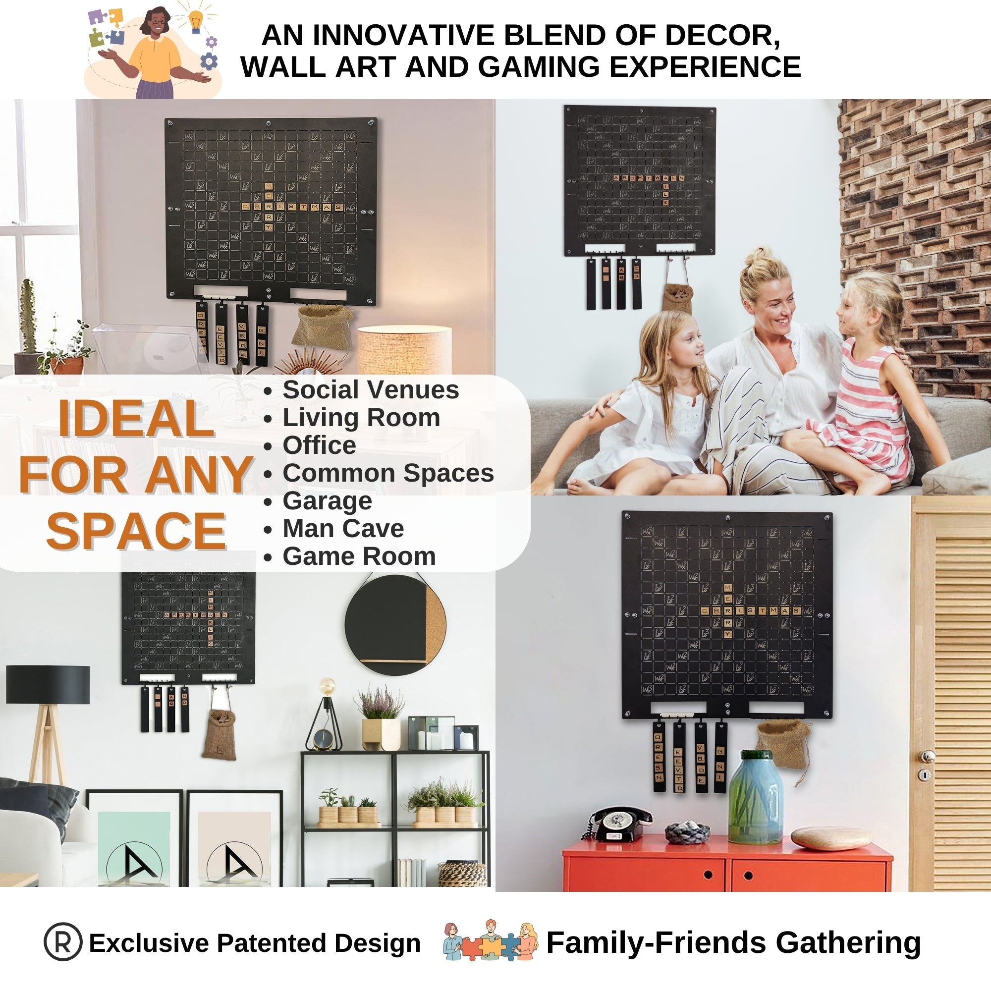 Dark Scrabble Wall Game