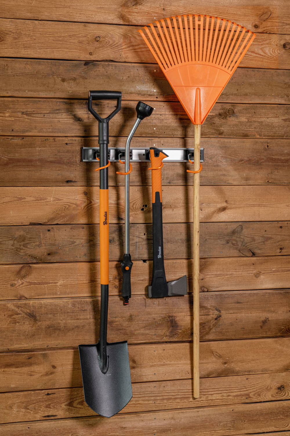 Wall Mount Tool Rack Rail with 3 x S Hanging Hooks