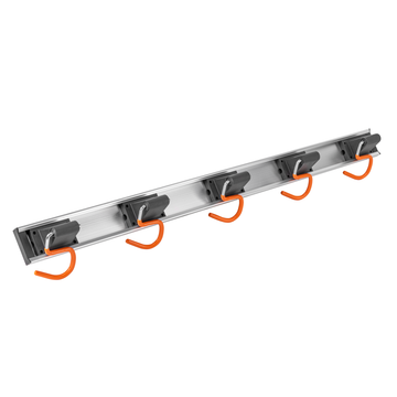 Wall Mount Tool Rack Rail with 5 x S Hanging Hooks