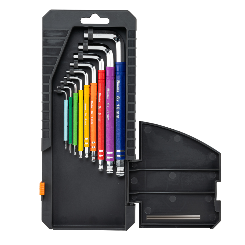 Set of Allen Keys with Ball End HX, Long, 1.5mm – 10mm (9 pcs)